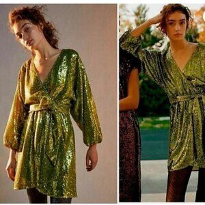 New Anthropologie Lisabette Sequined Mini Dress Size Large MSRP: $178 New Years